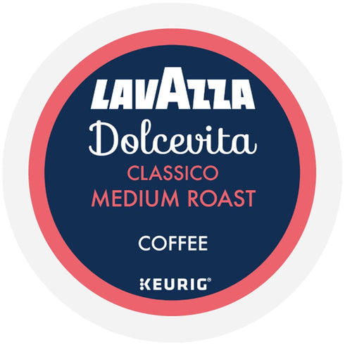 60-Count (6 Packs 10) Lavazza Dolcevita Classico, Single-Serve Keurig K-Cup Pods, Medium Roast Coffee, Box