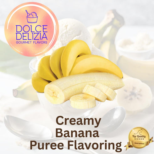 (500g, 1.1 lbs) Banana Puree Flavoring for Gelato, Rolled Ice Cream, and Ice Cream. Made with Natural Banana