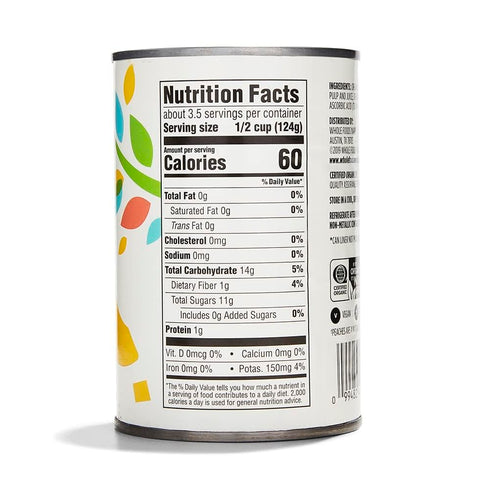 365 15 by Whole Foods Market, Organic Yellow Cling Peach Slices, Ounce