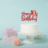 Red Glitter Happy 10th Birthday Cake Topper, Cheers to 10 Years Party Supplies, 10th Birthday Decorations