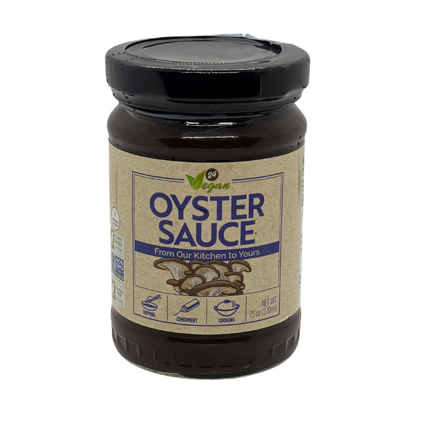 24Vegan All Natural Non-GMO Vegan Oyster Sauce, 7.5 oz - Certified, NO MSG ADDED