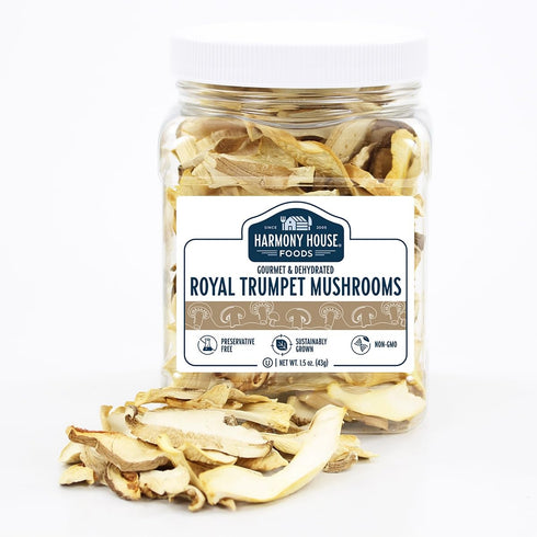 (1.5 oz, Harmony House Foods Dried Royal Trumpet Mushrooms Quart Size Jar)