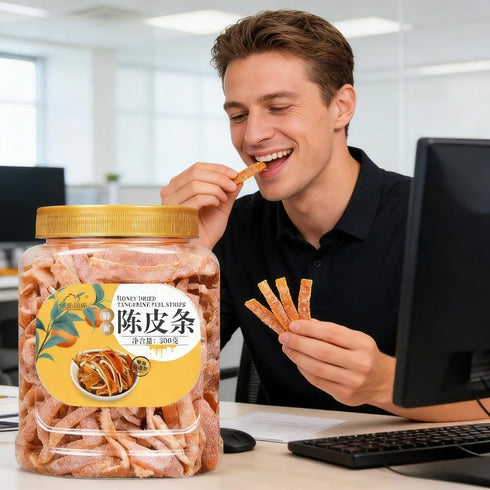 300g Honey dried tangerine peel strips, canned preserved fruit, sweet and sour taste, leisure instant snack, suitable