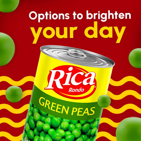 15 oz (Pack 12) Rica Rondo Green Peas, Canned Vegetables, Can