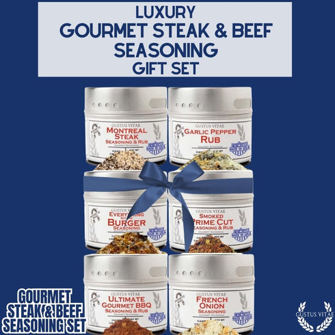 Set Pack 6 Packed, GLP-1 Gourmet Steak & Beef Seasoning Gift - Six | Authentic Small Batch Seasoning Mixes - Built