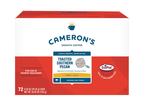 Cameron's Coffee Single Serve Pods, Toasted Southern Pecan, 72 Count (Pack of