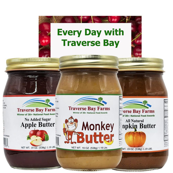 Traverse Bay Farms Fruit Jams and Butters (Combo Kit, 3 Jars of
