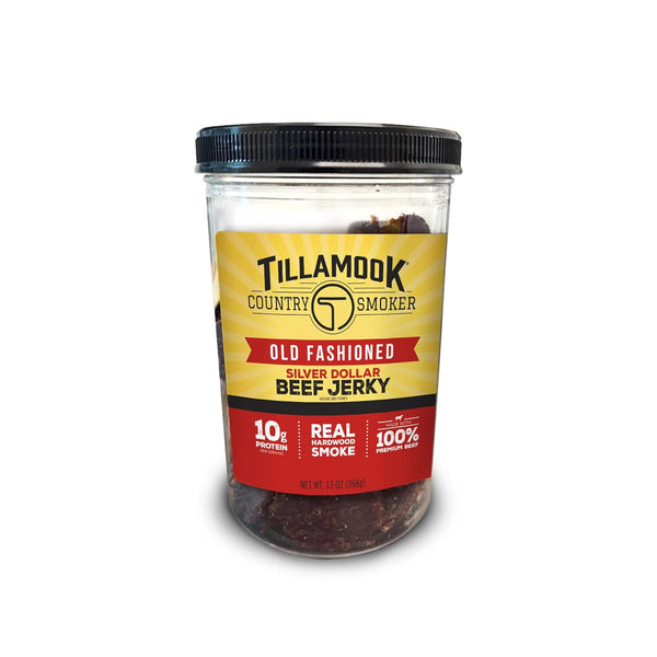 Tillamook Country Smoker Real Hardwood Smoked Silver Dollar Beef Jerky, Old Fashioned,