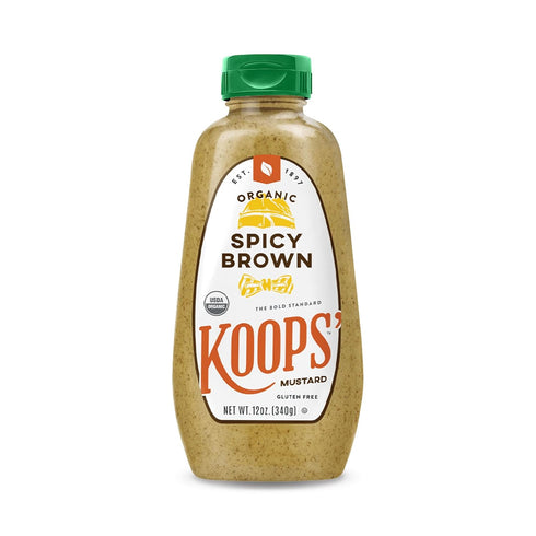 Koops Mustard Organic Spicy Brown, 12 Ounce (Pack of 2)