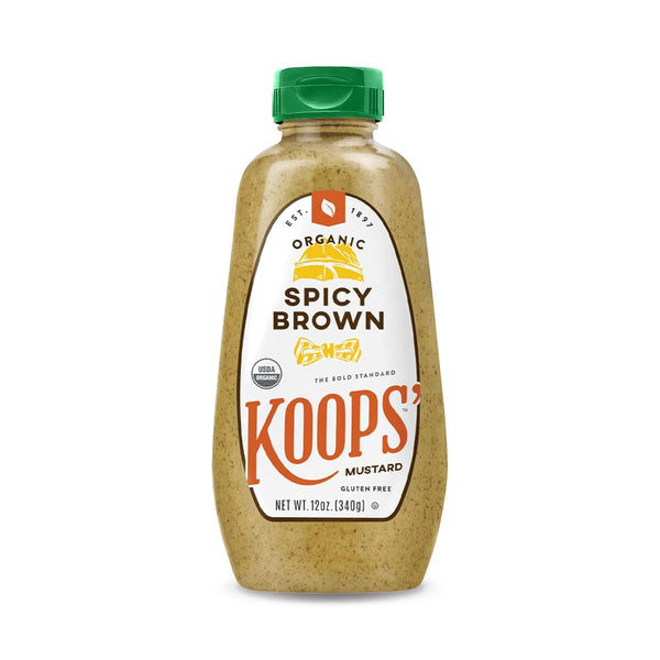Koops Mustard Organic Spicy Brown, 12 Ounce (Pack of 2)