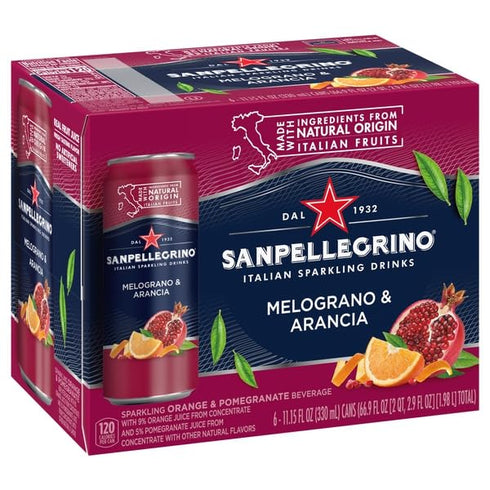 San Pellegrino, Italian Melograno And Arancia Sparkling Drinks, 11.15 Fl Oz