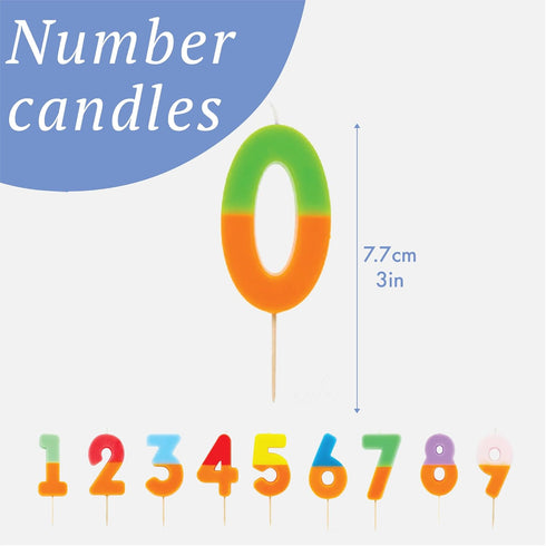 2 2nd, 21st Talking Tables Orange and Pink Number Candle for Cakes | Birthday Cake Topper Decorations for Kids Party