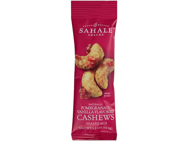 Sahale Snacks 2398773 Sahale Snacks Nuts Pomegranate Vanilla Flavored Cashews 1.5 Oz.