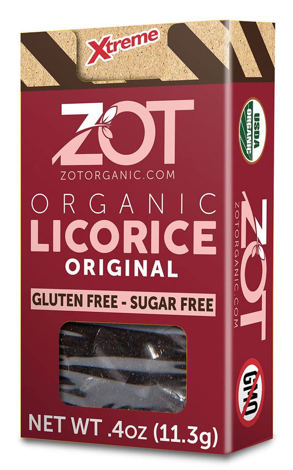 ZOT 100% Organic Licorice, Original, Dark Brown, Black, 0.4 Ounce (Pack of 6) (KKPPOA25607)
