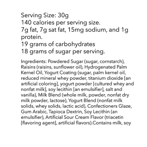DM Sweets 1 lb Yogurt Coated Raisins - of Fresh Gourmet Sweet Creamy Chewy Covered Dipped Raisins