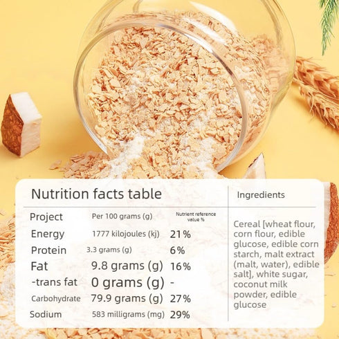 420g Coconut Milk Instant Oatmeal Cereal with Fruit - Nutritious Breakfast