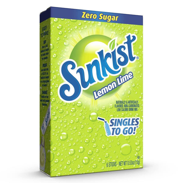 Sunkist Soda Lemon Lime Singles To Go Drink Mix, 0.53 OZ, 6