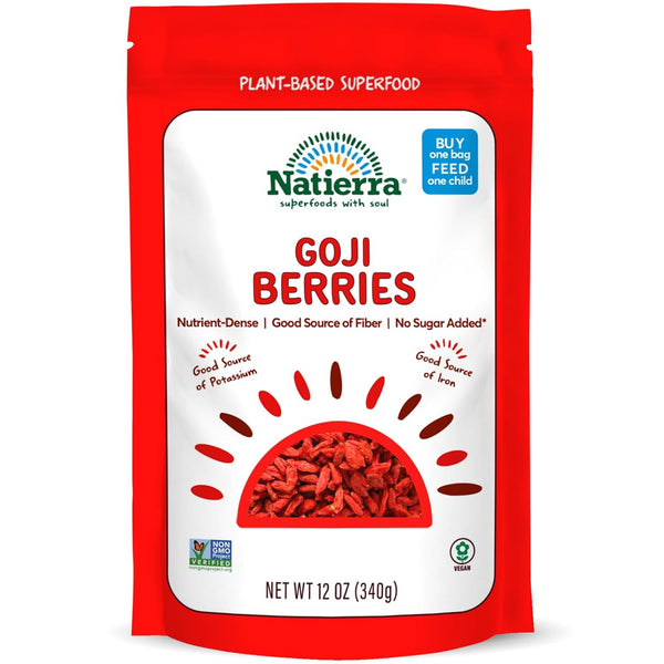 NATIERRA Goji Berries, Non-GMO & Vegan, Gluten-Free, No Sugar Added, 12 Ounce