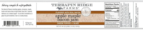 Terrapin Ridge Farms Apple Maple Bacon Jam - Sweet & Savory Jam with Apples, Maple, Bacon, Cinnamon, and Butter
