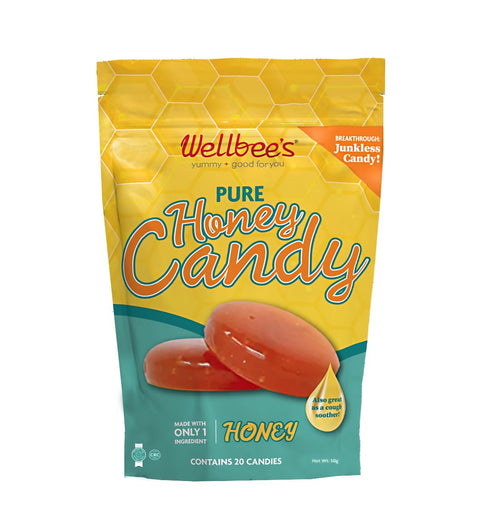 Wellbee's 100% Pure Honey Candy - No Additives - Healthy - Single