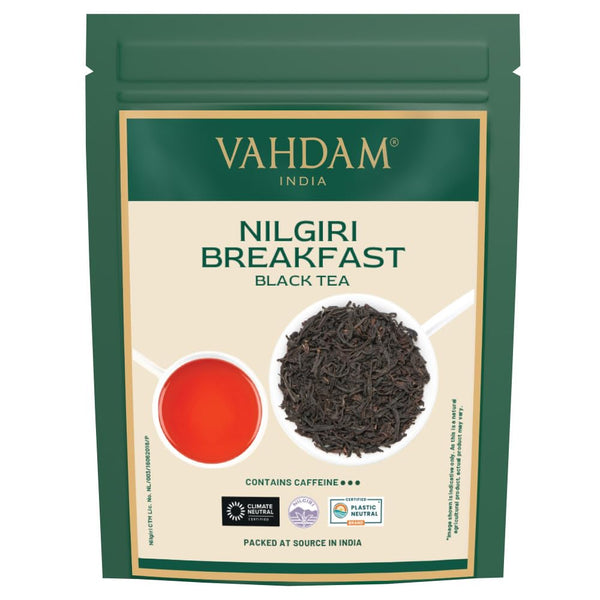 VAHDAM Nilgiri Breakfast Black Tea (150+ Cups/12oz) - Robust & Flavory Loose