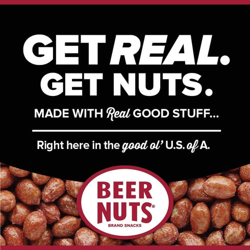 41oz (Pack 2) BEER NUTS Original Peanuts - Sweet & Salty Bar Nuts - Gluten Free, Kosher, Low Sodium Peanut Snacks Made