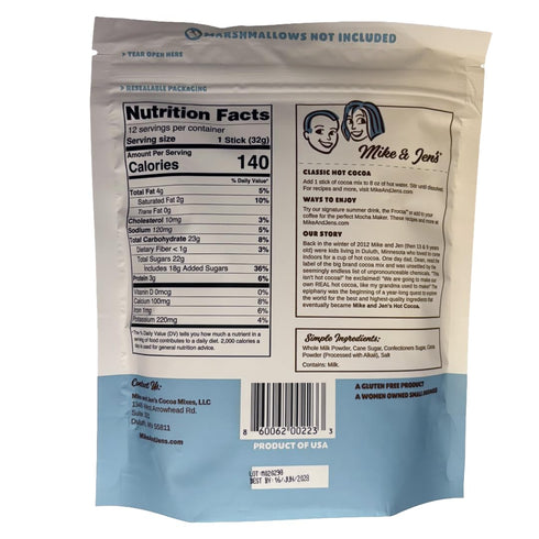 5 12 Package (11 Mike & Jens Hot Cocoa Mix. Simple Ingredients. Ounce Servings)