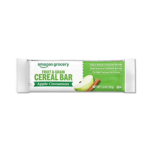 1.3 Oz, 8 Amazon Grocery, Apple Cinnamon Fruit & Grain Cereal Bars, Ct