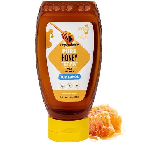 Dependable Food Raw Honey - 16 oz. Squeeze Bottle - 100% Pure,