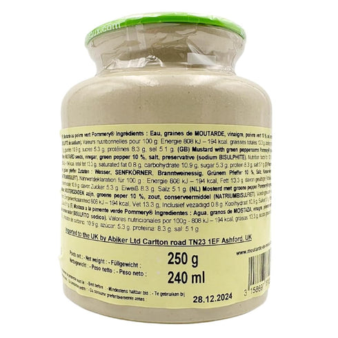 Pommery 8.8oz - Gourmet Green peppercorn Mustard from France in crock