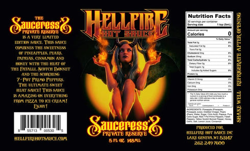 Hellfire Hot Sauce - The Sauceress's Private Reserve
