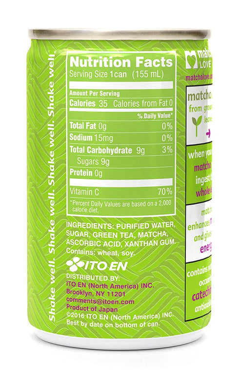 5.2 (Pack 20) Matcha Love Green Tea Sweetened Energy Shots, Ounce