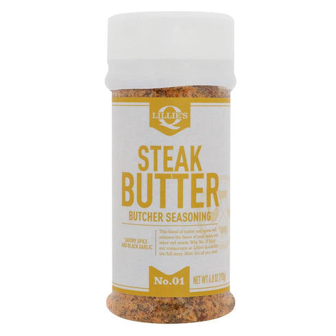 Lillie’s Q Steak Butter Seasoning, All-In-One with Butter, Garlic, Salt & Black Pepper, 6 oz