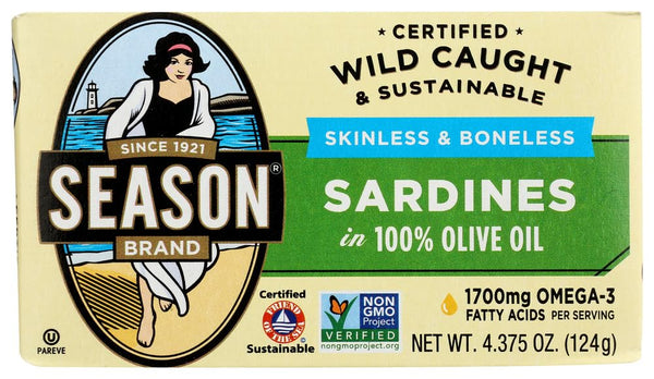 Marattt Season Sardines Skinless & Boneless in Pure Olive Oil (Pack of 6)