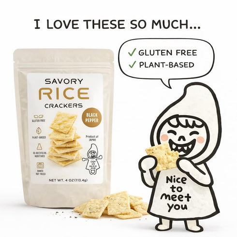 Nogi Savory Rice Crackers Gluten-Free Rice Bran Crackers | Plant-Based, Dairy-Free & Egg-Free Snack