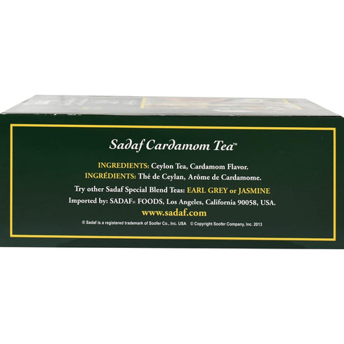 50 (Pack 1) Sadaf Cardamom Tea Bags - Special Blend Cardamom Ceylon Black Tea - Quicktea Product harvested in Sri Lanka