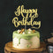 Happy Birthday Cake Topper, Birthday Party Decoration Supplies, Photo Booth Props (Gold)