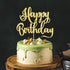 Happy Birthday Cake Topper, Birthday Party Decoration Supplies, Photo Booth Props (Gold)