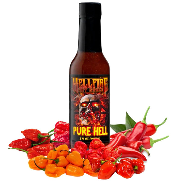 Hellfire Pure Hell Hot Sauce, 7 Pepper Blend, Gourmet, Multi Award-Winning, Amazingly