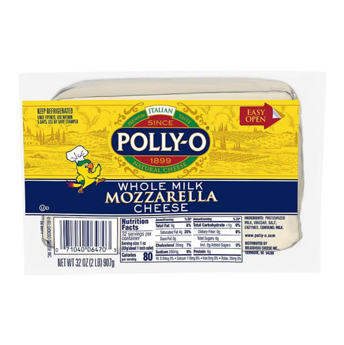 Generic Polly-O Whole Milk Mozzarella Cheese, 32 oz- 2LB