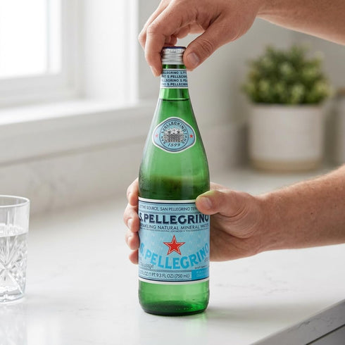 750 mL (25.30 oz) 6 Pack San Pellegrino Sparkling Natural Mineral Water fl Glass Bottles Premium Italian Carbonated