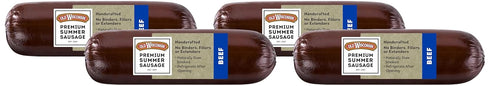 Old Wisconsin Premium Summer Sausage, 100% Natural Meat, Charcuterie, Ready to Eat, High Protein,