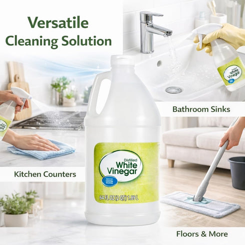 Generic (64 Oz) Distilled White Vinegar, Multipurpose Liquid for Cooking, Cleaning and Household Use, Clear Vinegar