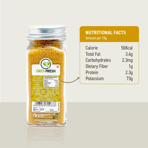 1.76 oz Geo-Fresh Organic Yellow Mustard Powder - Dry Mustard Powder for Cooking - Ground Yellow Mustard Seed - Stone
