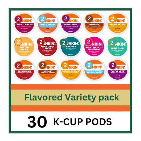KUPIX 30 Count - Flavored Variety Pack Coffee Pods K Cup Sampler Hazelnut,