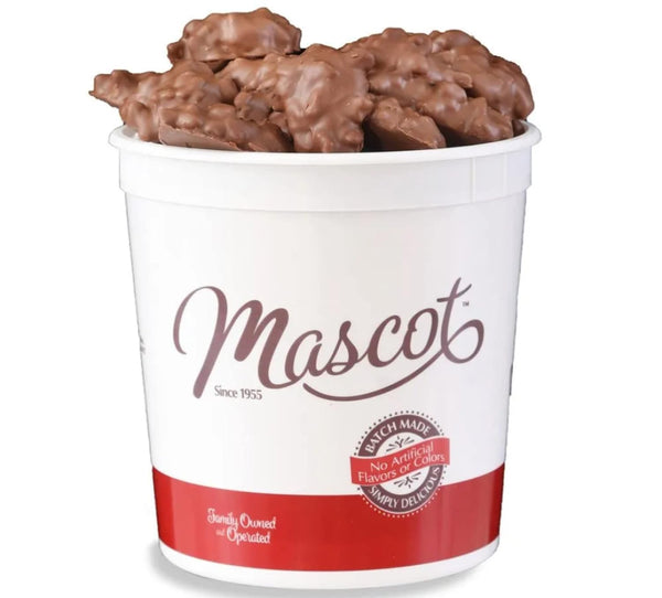 Mascot Pecan Shelling Company Mascot Nut Candy Since 1955 - Pecan Clusters Smooth Milk Chocolate, Caramel,