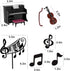 Music Cake Toppers, Piano Violin Cake Decorations Set with Musical Score Note for Themed Birthday Party