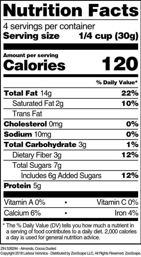 Larissa Veronica (8 oz, 526294) 2 Pack Almonds, Cocoa Dusted ZIN:
