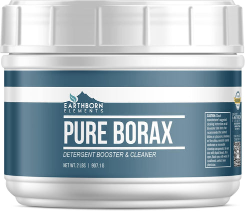 (2 lb Earthborn Elements Washing Soda, Borax, and Baking Soda Tubs Bundle, Each) Cooking, Cleaning, Non-Toxic