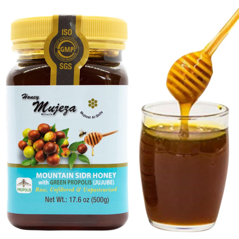 Authentic Mountain Sidr Honey with Propolis Jujube Honey, Supports Mental Health, Memory